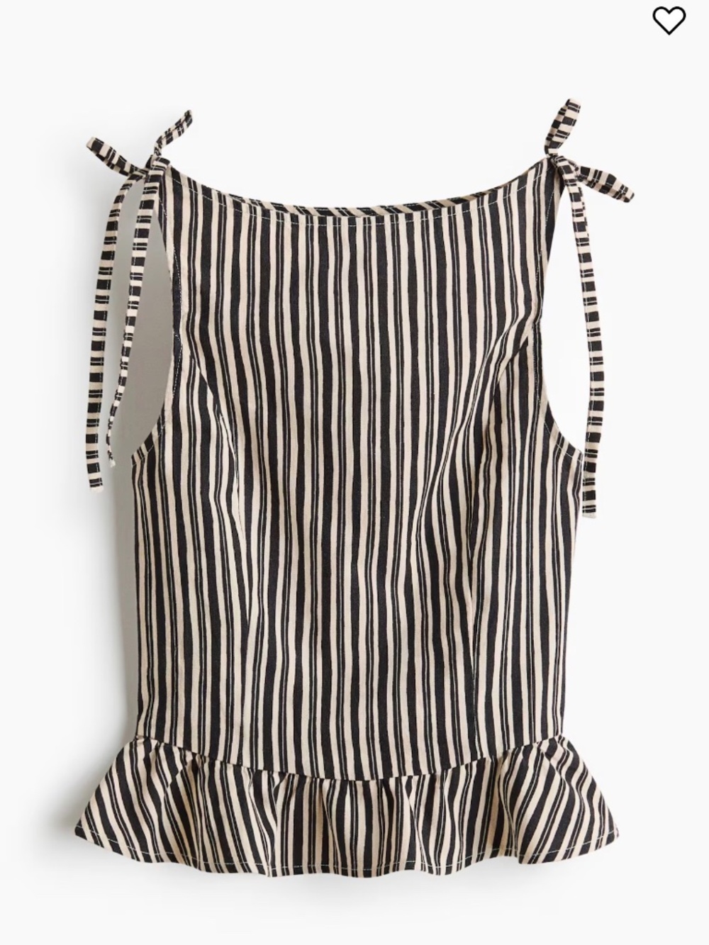 H&M Linen-Blend Peplum Top – Striped (NWT)
